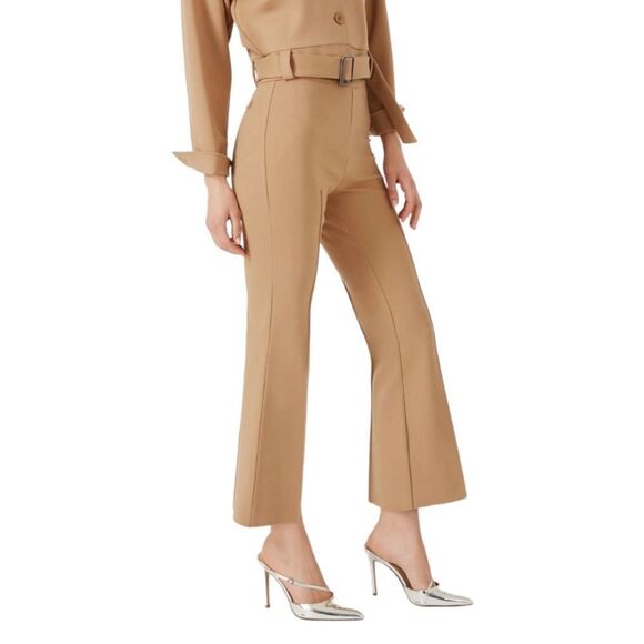 Grey/Ven Porterfield Crop Pintuck Flare Pants Desert Tan Size XS - Picture 1 of 12